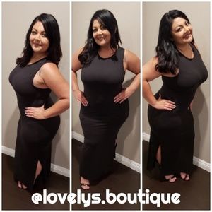 SALE $10 Black Maxi dress with slit on both sides